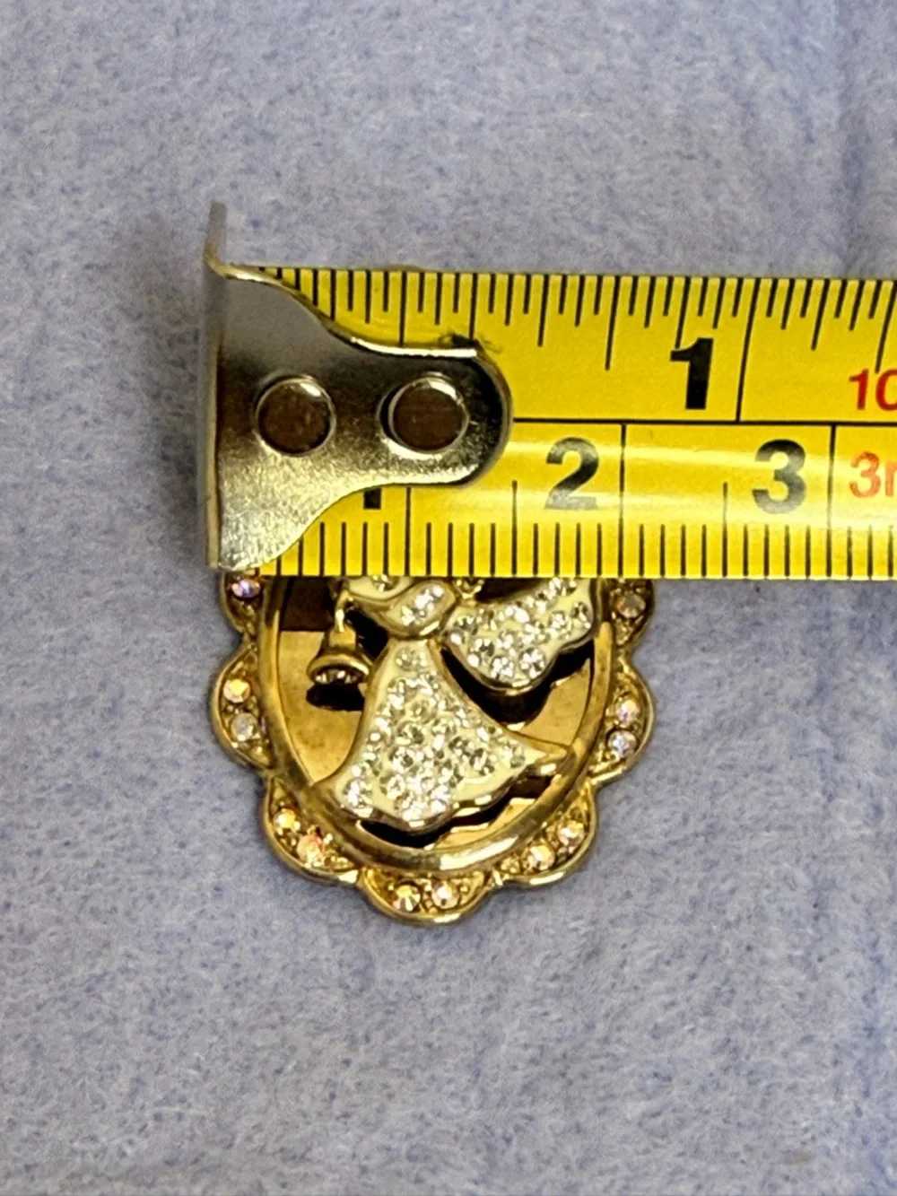 Vtg Guardian Angel Sterling Silver Pendant Rhinestones I‎ Am With You RL Gilded
